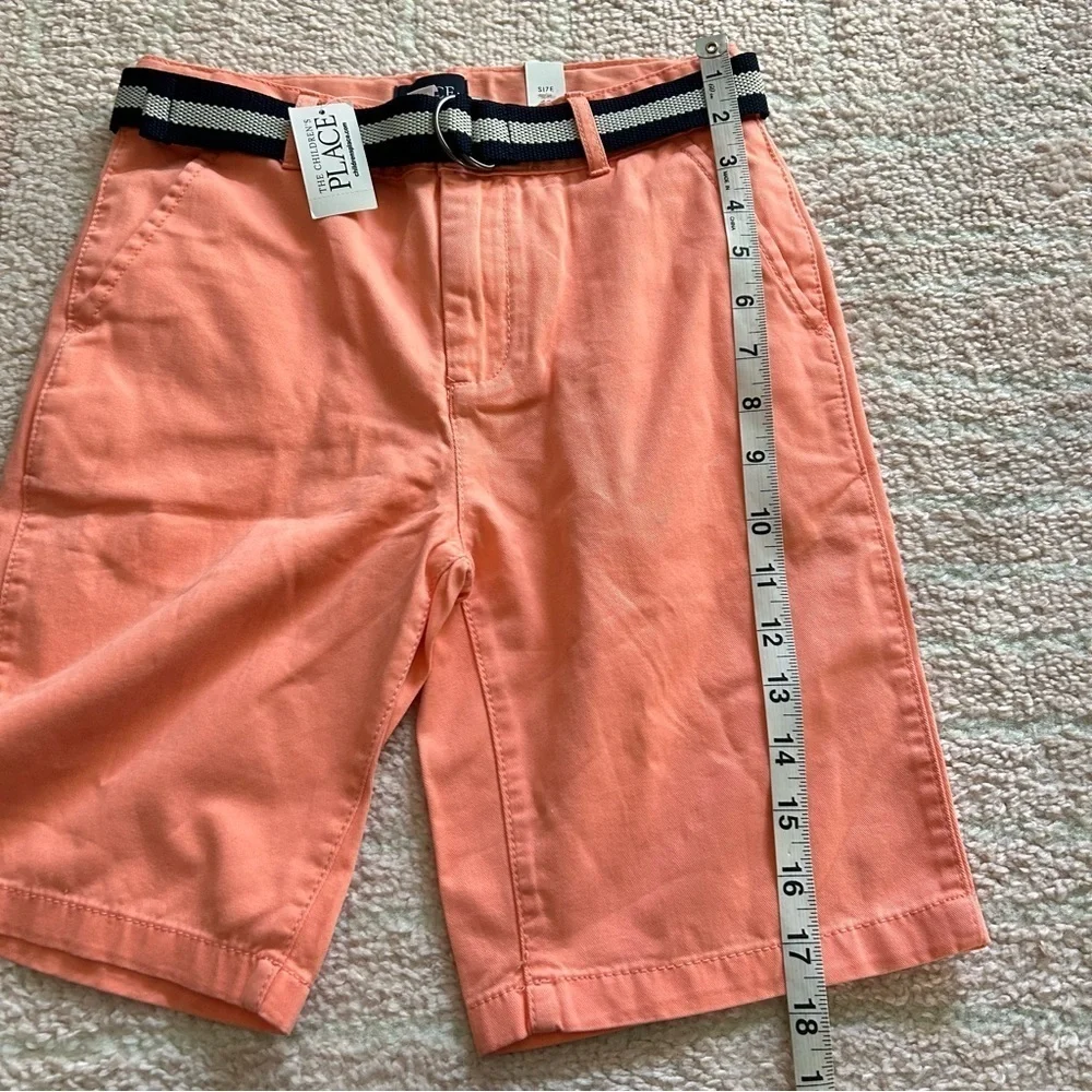 NWT Childrens‎ Place Coral Bermuda Shorts Belted Spring Easter Size 10